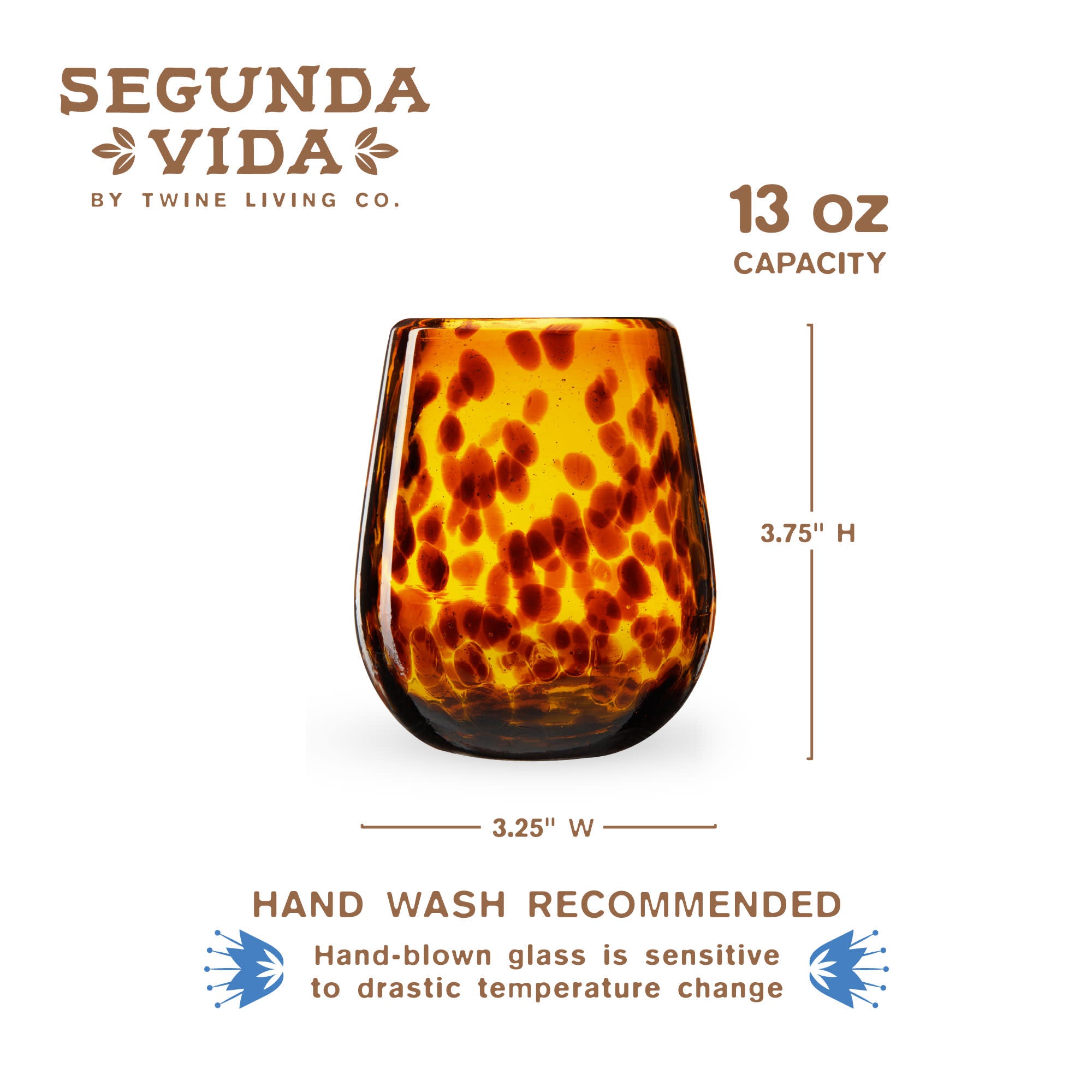 Segunda Vida Tortuga Stemless Wine Glasses | Heirloom Boulevard