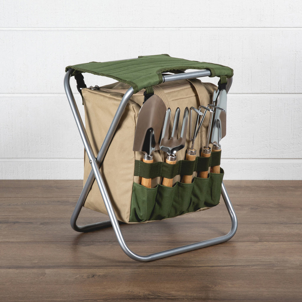 Oniva Gardener Folding Seat with Tools Default Title | Heirloom Boulevard