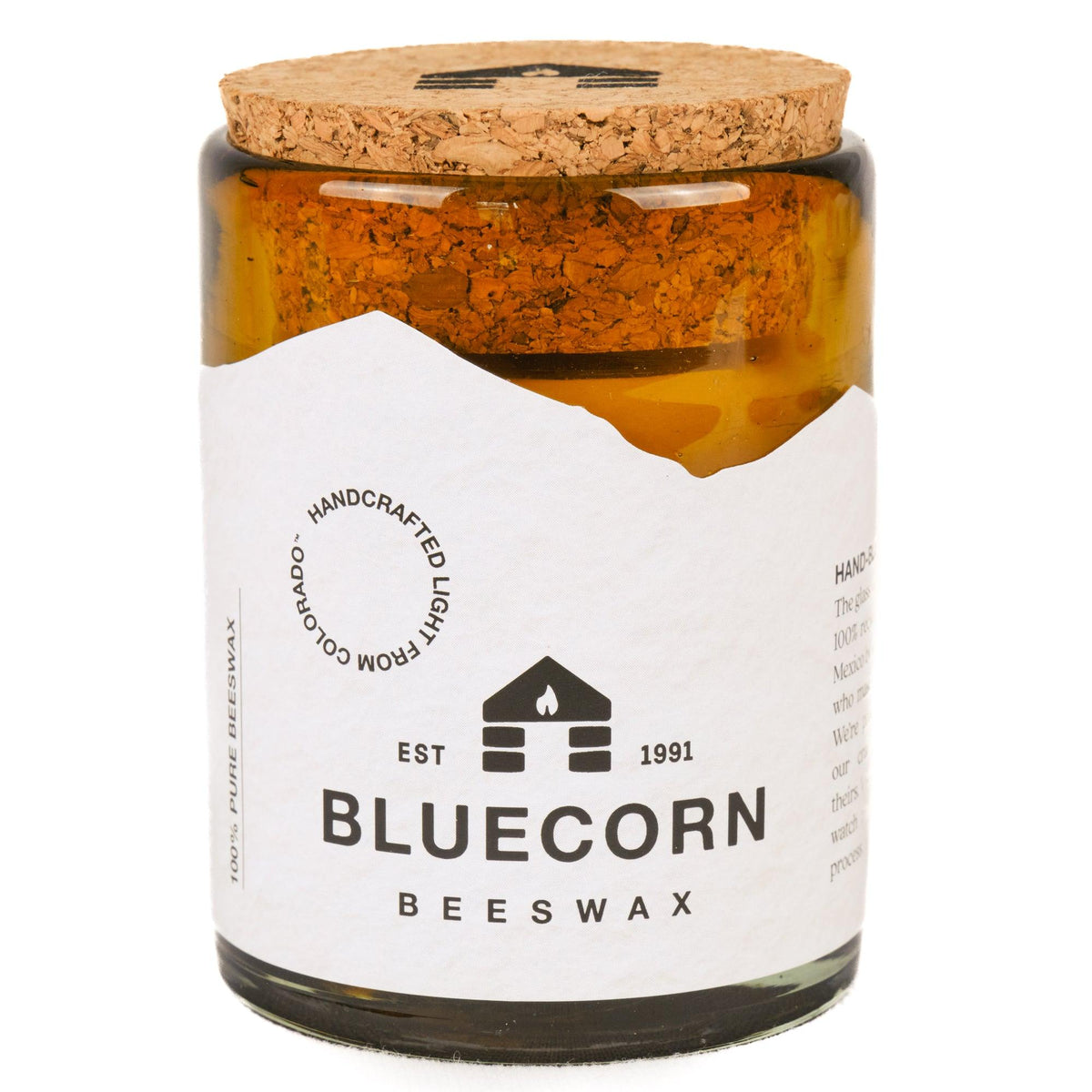 Pure Beeswax Candle in Blown Glass 8oz | Heirloom Boulevard