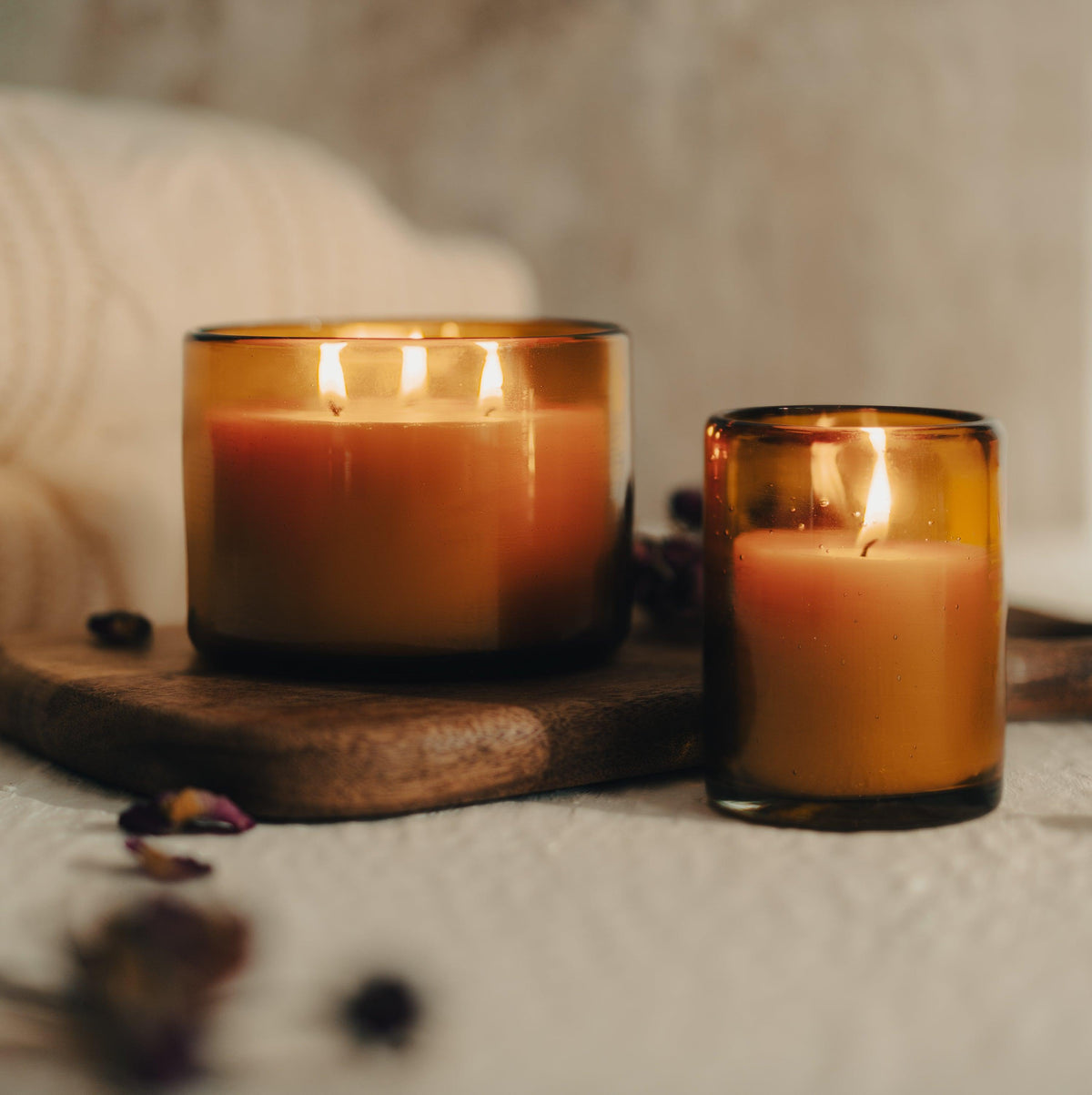 Pure Beeswax Candle in Blown Glass | Heirloom Boulevard