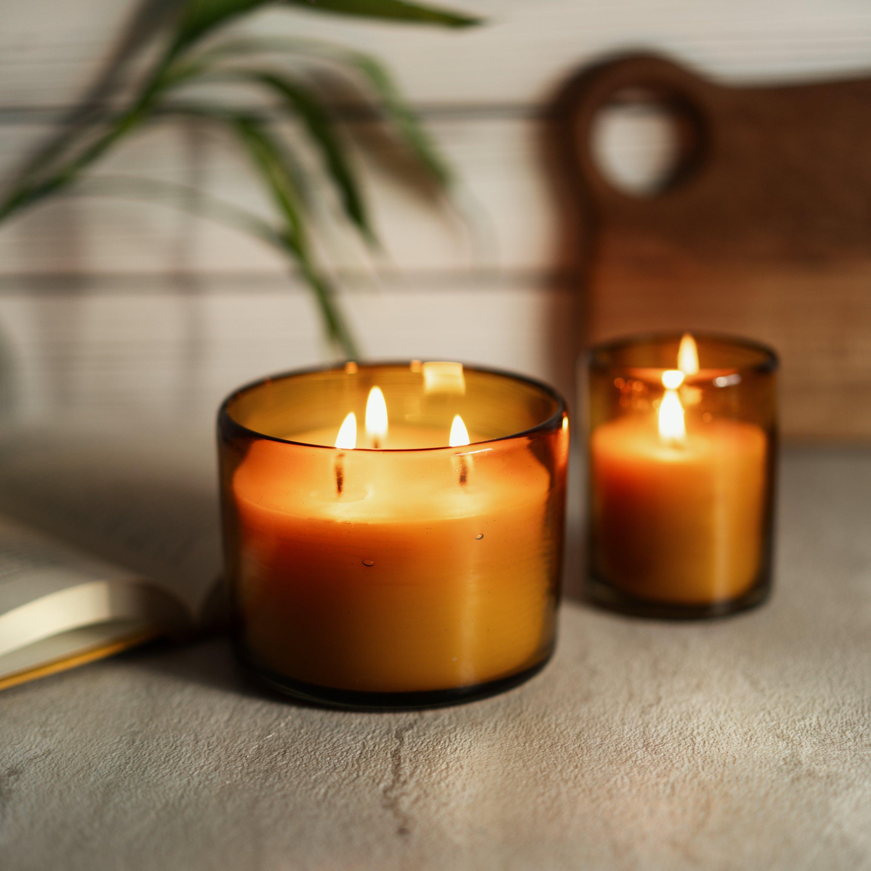 Pure Beeswax Candle in Blown Glass | Heirloom Boulevard