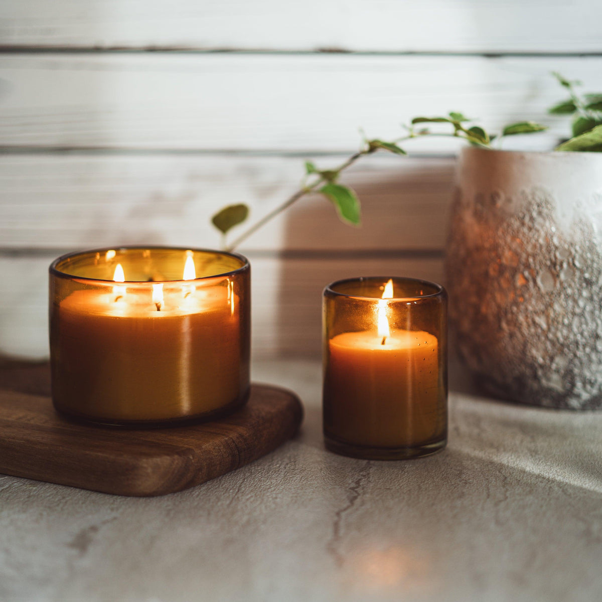 Pure Beeswax Candle in Blown Glass | Heirloom Boulevard