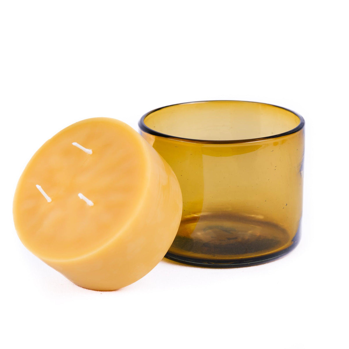 Pure Beeswax Candle in Blown Glass | Heirloom Boulevard