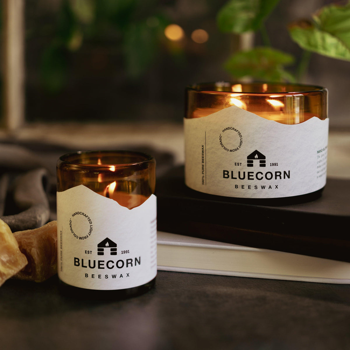 Pure Beeswax Candle in Blown Glass | Heirloom Boulevard