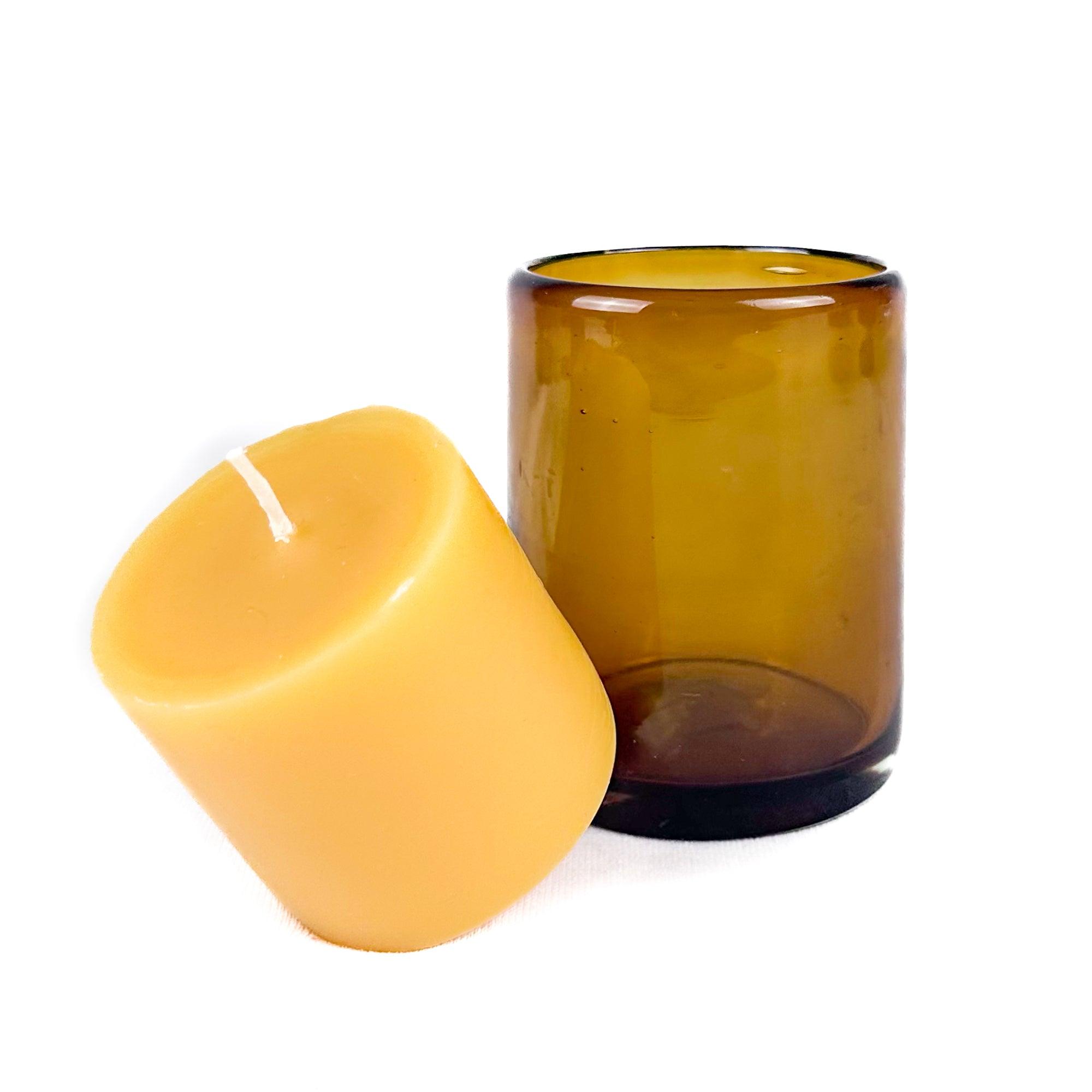 Pure Beeswax Candle in Blown Glass | Heirloom Boulevard