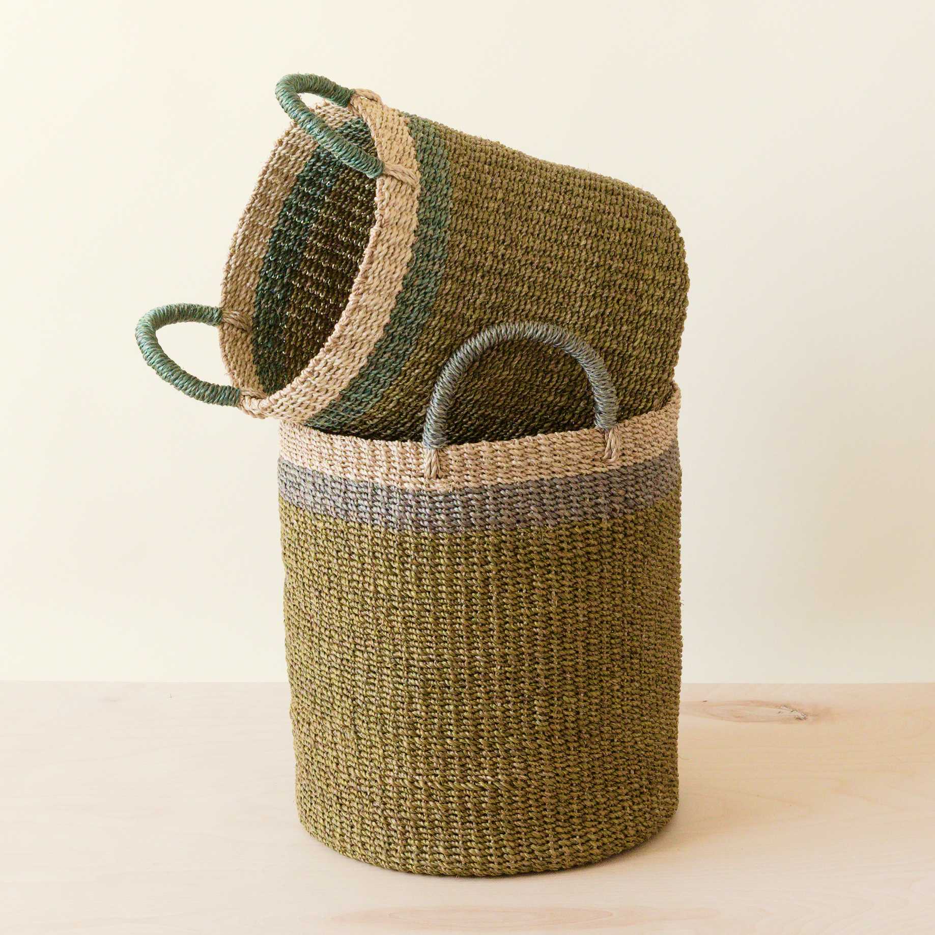LIKHÂ Olive Baskets with Handle, set of 2 - Natural Baskets | LIKHÂ