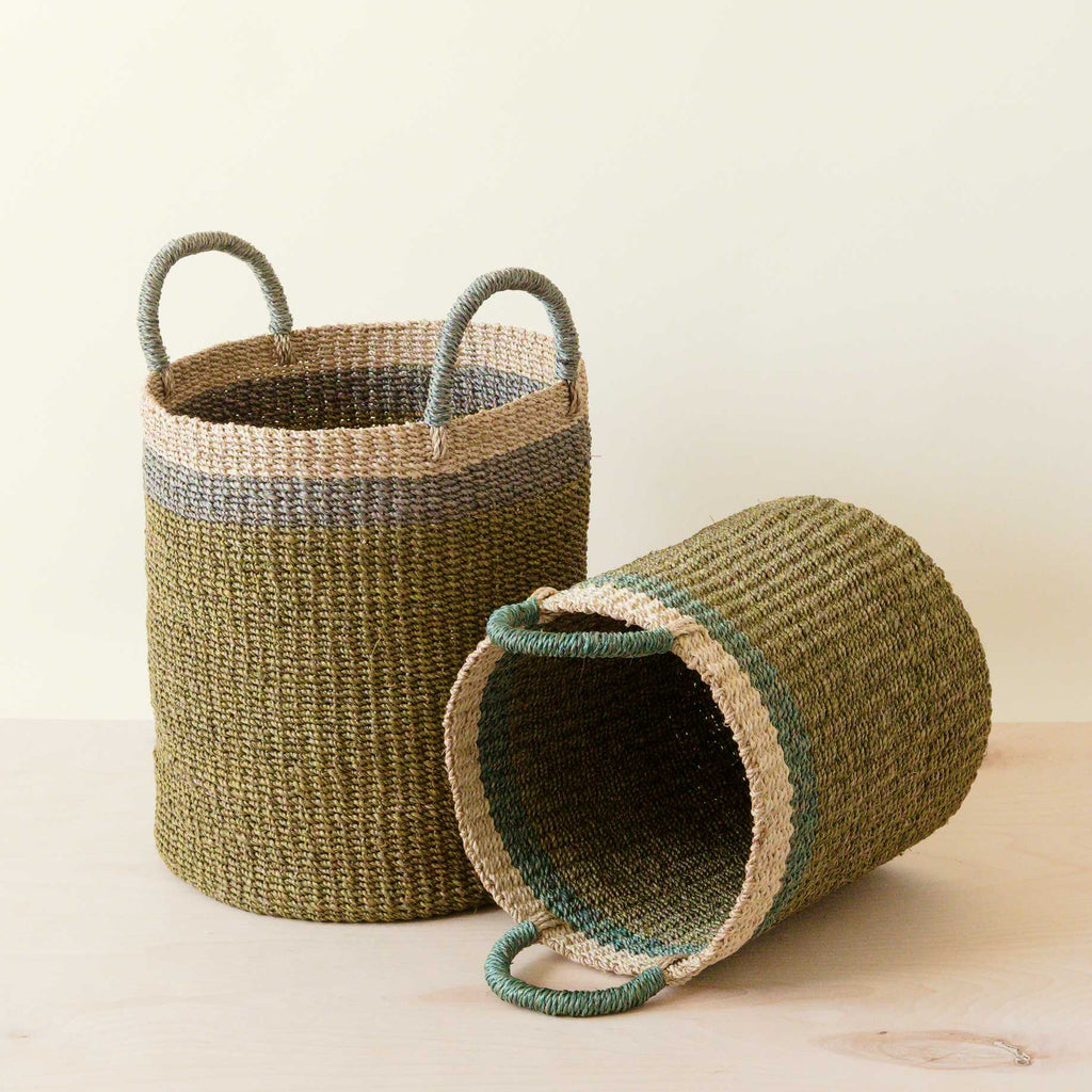 LIKHÂ Olive Baskets with Handle, set of 2 - Natural Baskets | LIKHÂ