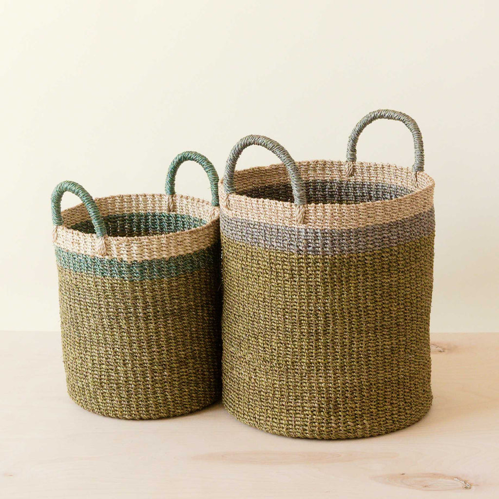 LIKHÂ Olive Baskets with Handle, set of 2 - Natural Baskets | LIKHÂ