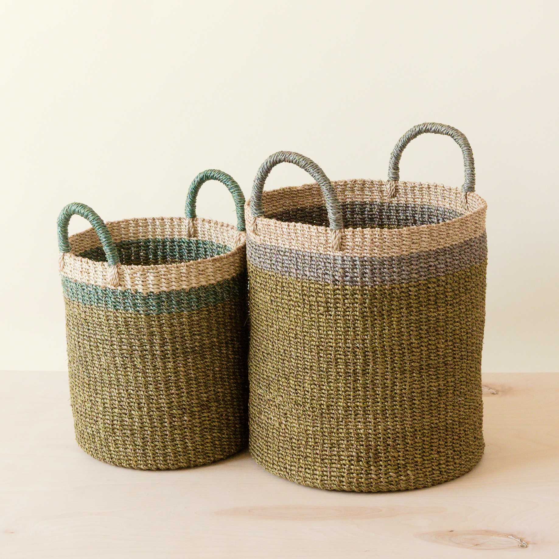 LIKHÂ Olive Baskets with Handle, set of 2 - Natural Baskets | LIKHÂ