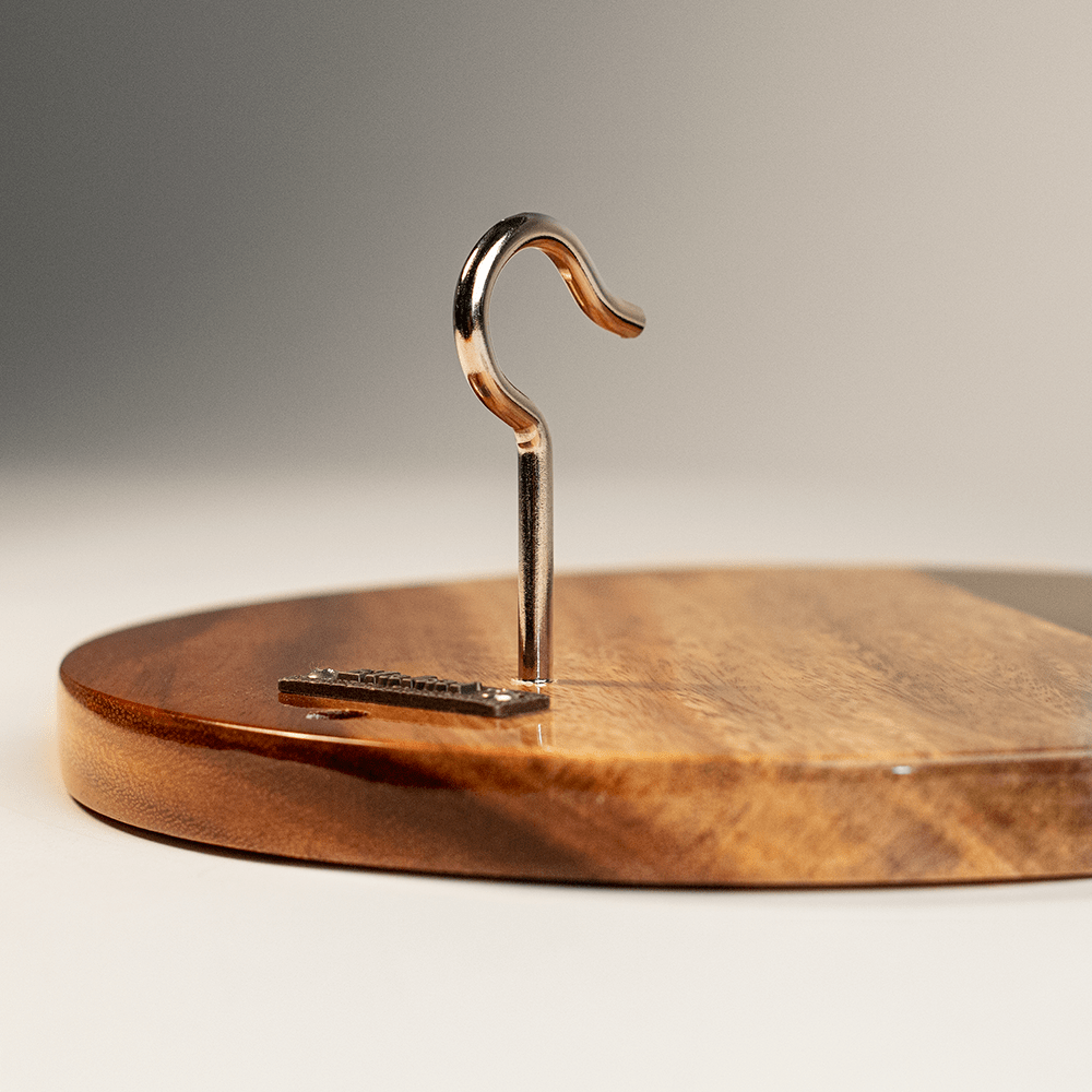 Elakai One of a Kind Black Epoxy Resin Live-Edge Wood Hook and Ring Toss Game | Heirloom Boulevard