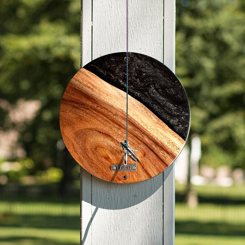 Elakai One of a Kind Black Epoxy Resin Live-Edge Wood Hook and Ring Toss Game | Heirloom Boulevard