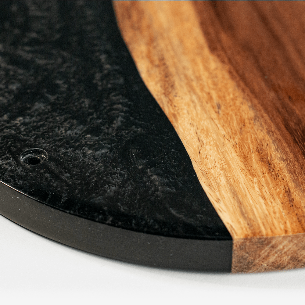 Elakai One of a Kind Black Epoxy Resin Live-Edge Wood Hook and Ring Toss Game | Heirloom Boulevard