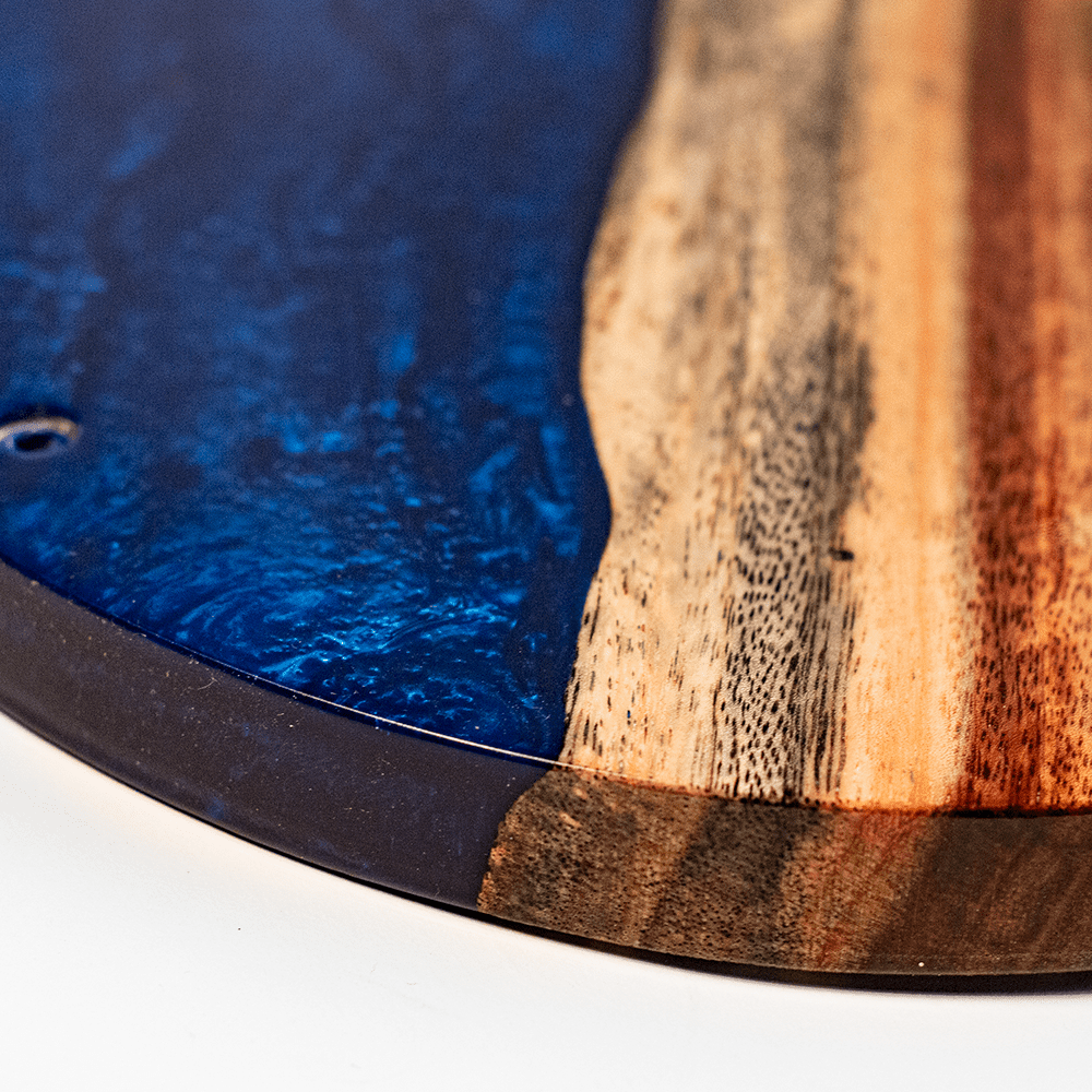 Elakai One of a Kind Blue Pearl Epoxy Resin Live-Edge Wood Hook and Ring Toss Game | Heirloom Boulevard