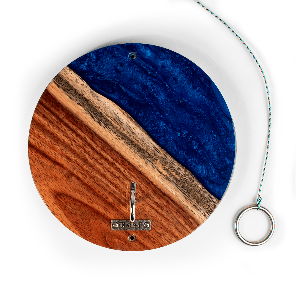 Elakai One of a Kind Blue Pearl Epoxy Resin Live-Edge Wood Hook and Ring Toss Game | Heirloom Boulevard