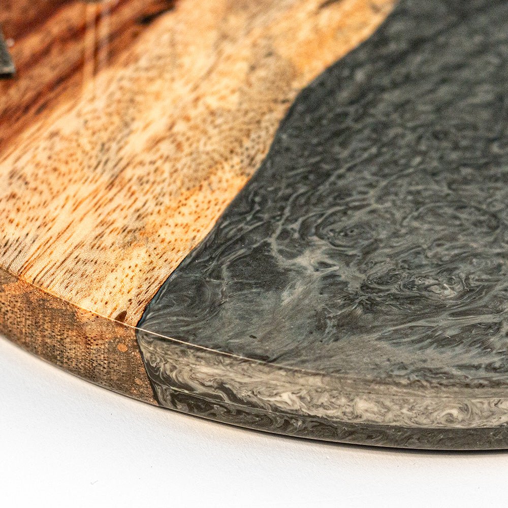 Elakai One of a Kind Gray Stone Epoxy Resin Live-Edge Wood Hook and Ring Toss Game | Heirloom Boulevard