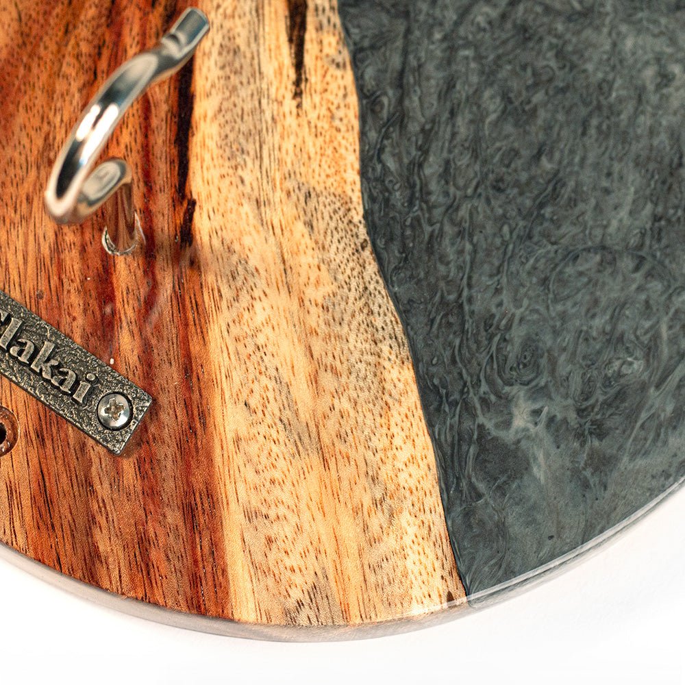 Elakai One of a Kind Gray Stone Epoxy Resin Live-Edge Wood Hook and Ring Toss Game | Heirloom Boulevard