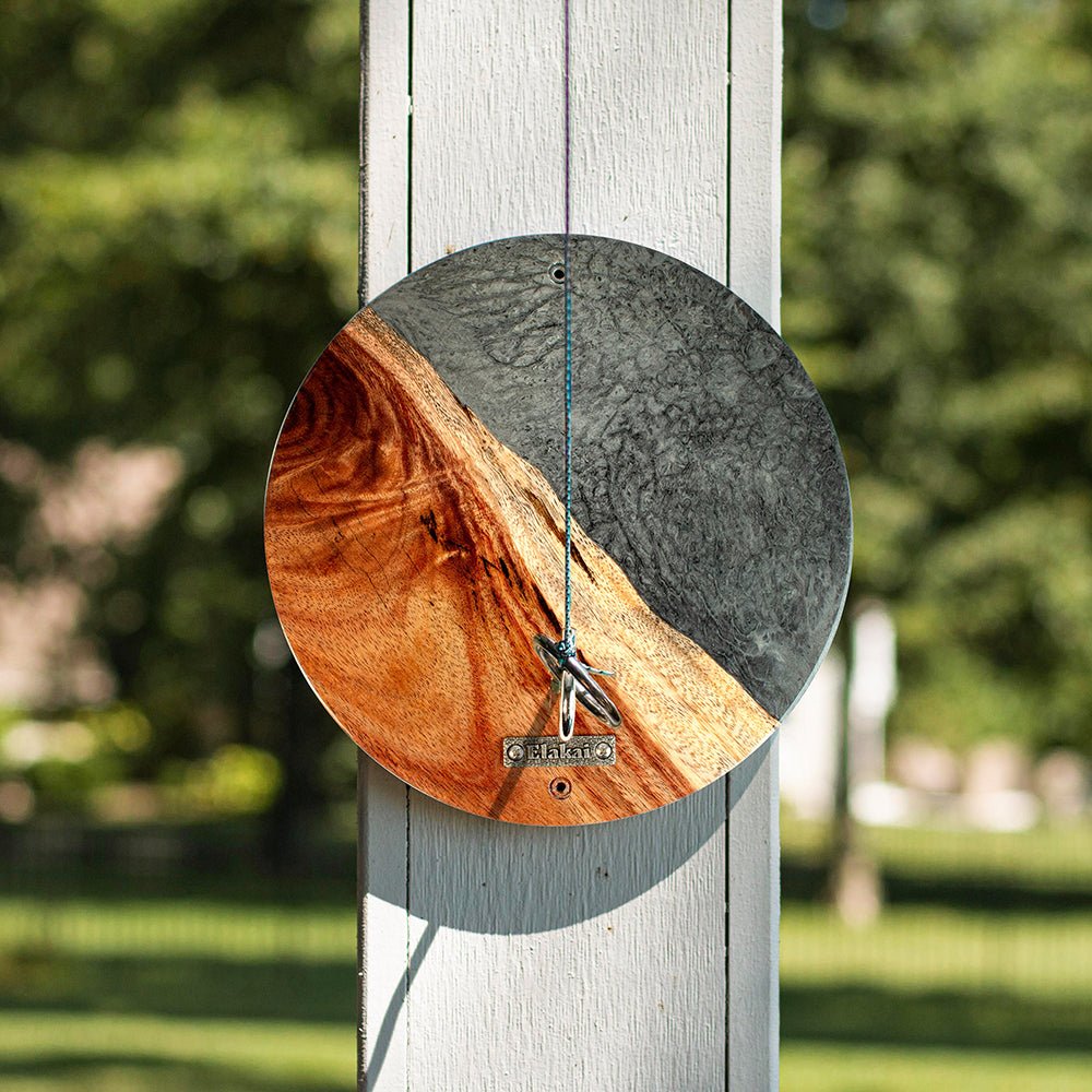 Elakai One of a Kind Gray Stone Epoxy Resin Live-Edge Wood Hook and Ring Toss Game | Heirloom Boulevard