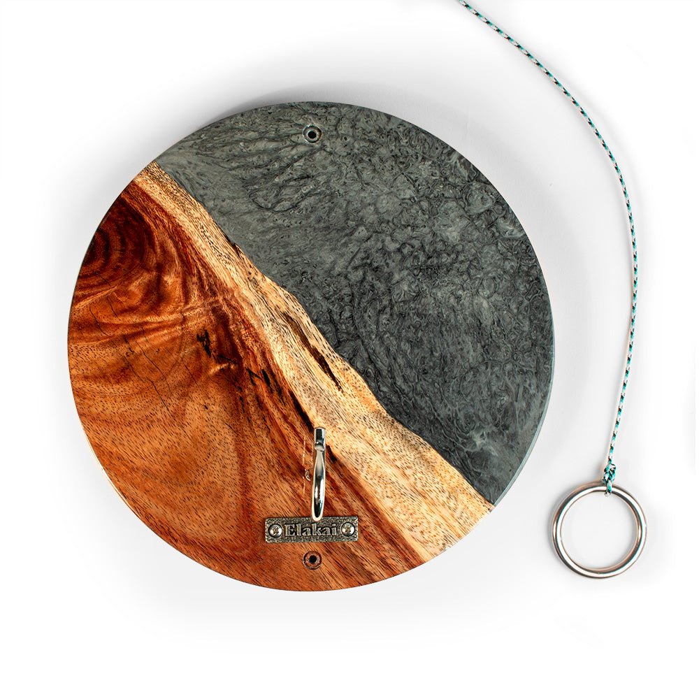 Elakai One of a Kind Gray Stone Epoxy Resin Live-Edge Wood Hook and Ring Toss Game | Heirloom Boulevard