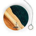 Elakai One of a Kind Green Pearl Epoxy Resin Live-Edge Wood Hook and Ring Toss Game | Heirloom Boulevard