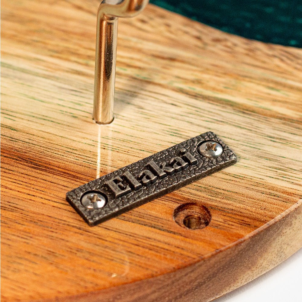 Elakai One of a Kind Green Pearl Epoxy Resin Live-Edge Wood Hook and Ring Toss Game | Heirloom Boulevard