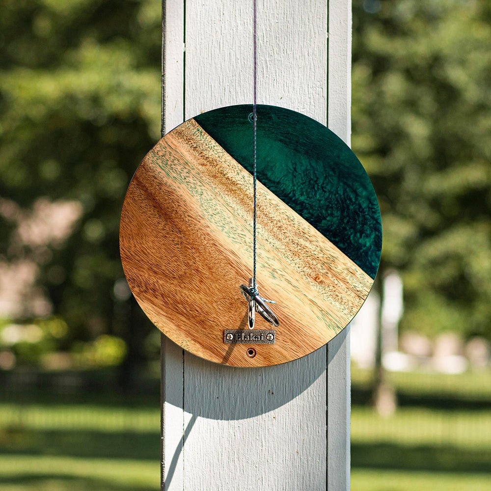 Elakai One of a Kind Green Pearl Epoxy Resin Live-Edge Wood Hook and Ring Toss Game | Heirloom Boulevard