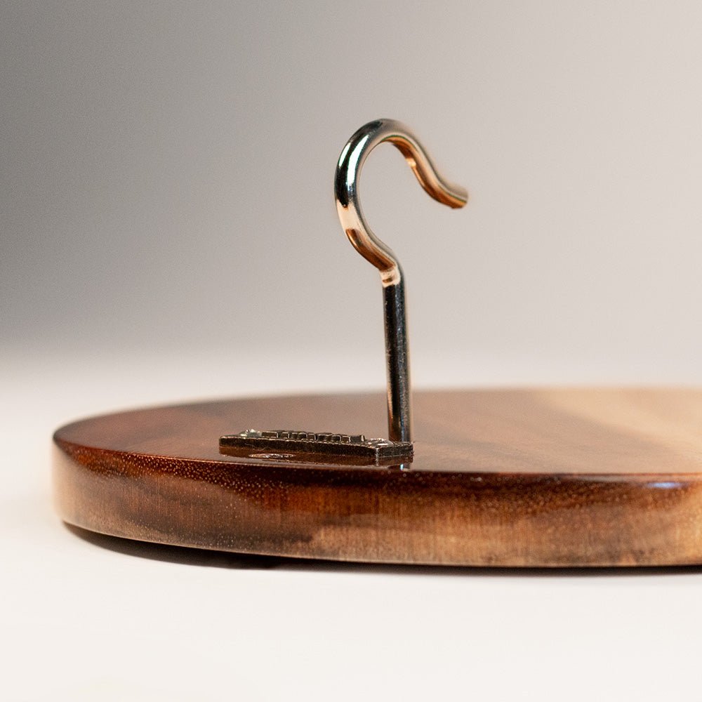 Elakai One of a Kind Teal and Orange Pearl Epoxy Resin Live-Edge Wood Hook and Ring Toss Game | Heirloom Boulevard