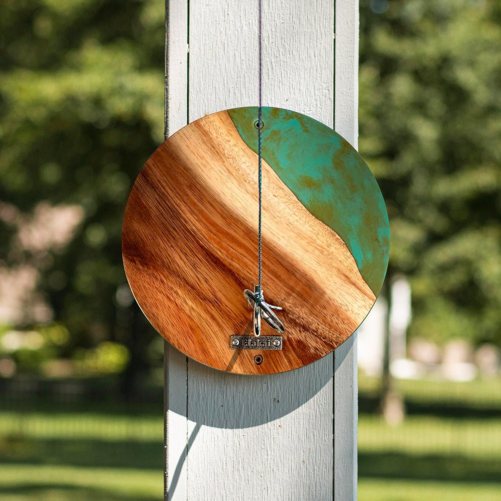 Elakai One of a Kind Teal and Orange Pearl Epoxy Resin Live-Edge Wood Hook and Ring Toss Game | Heirloom Boulevard