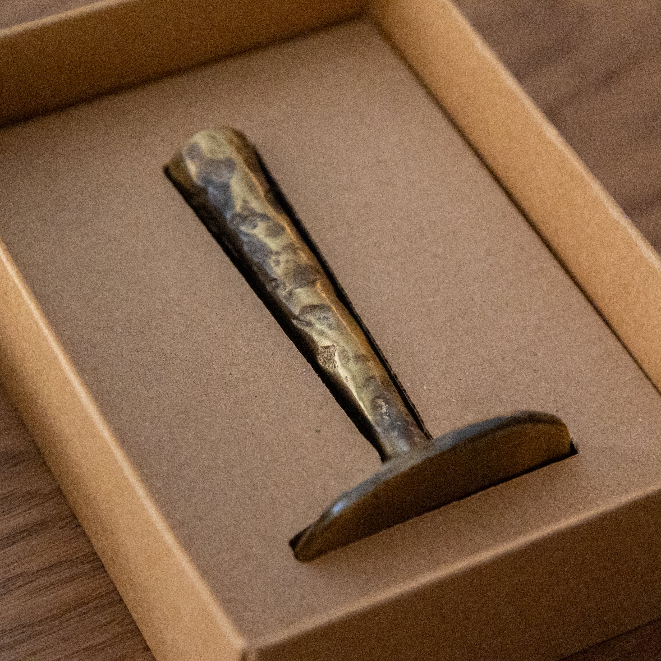 Out of the Blue Mini Antique Brass Candlestick | Heirloom Boulevard