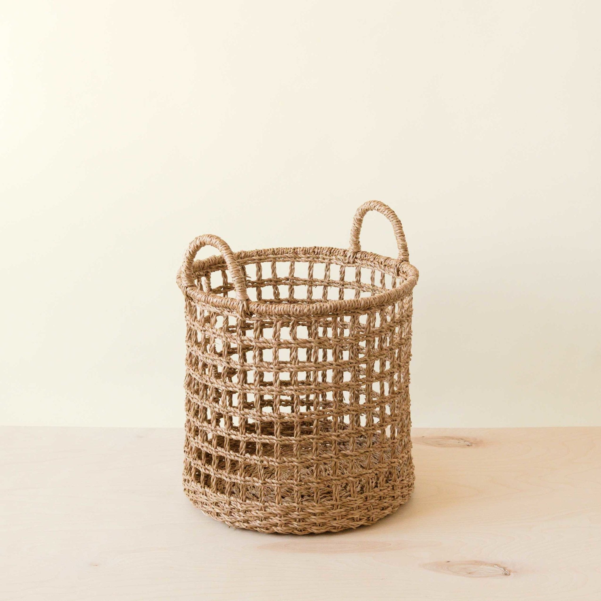LIKHÂ Open Weave Baskets with Handle, set of 3 - Storage Baskets | LIKHÂ