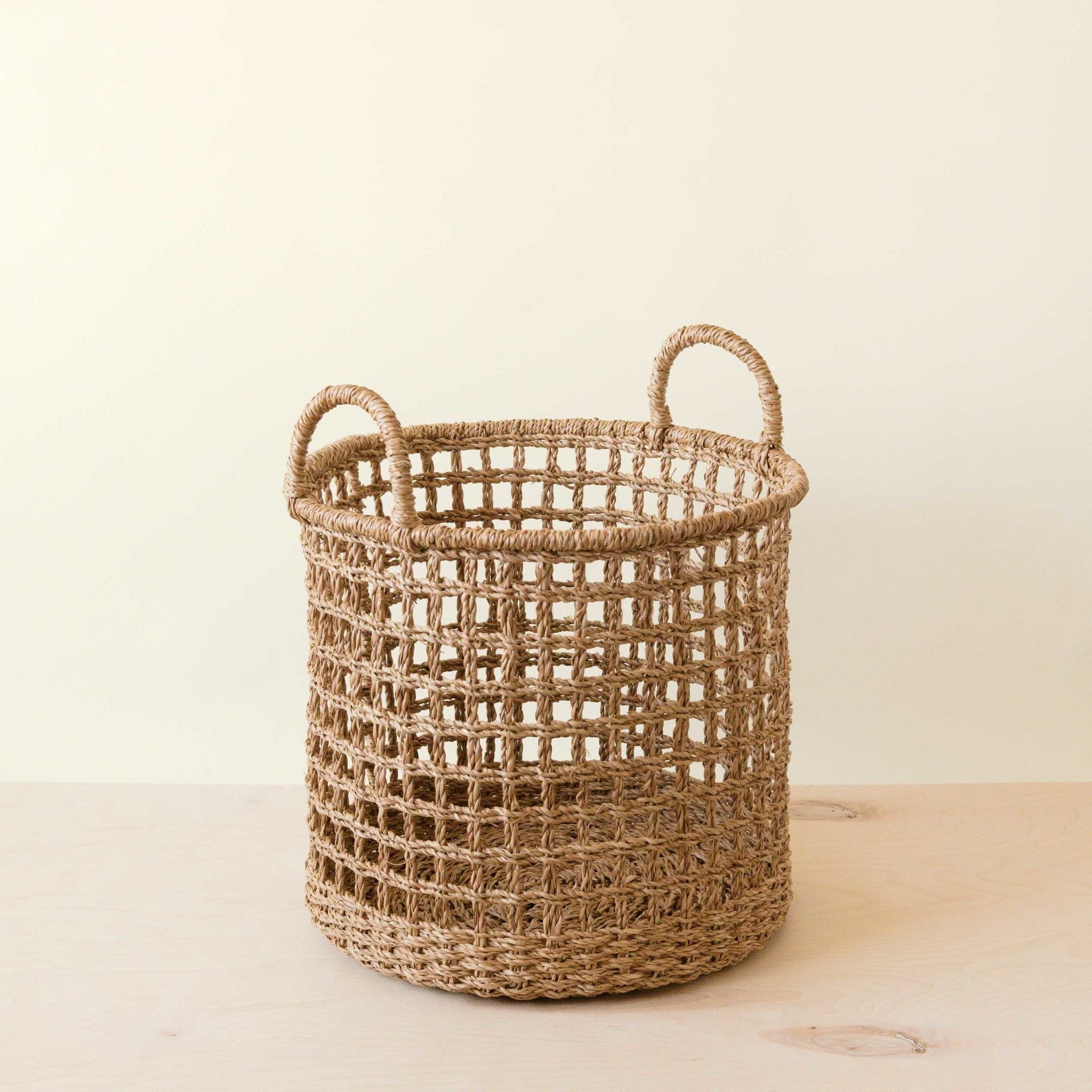 LIKHÂ Open Weave Baskets with Handle, set of 3 - Storage Baskets | LIKHÂ