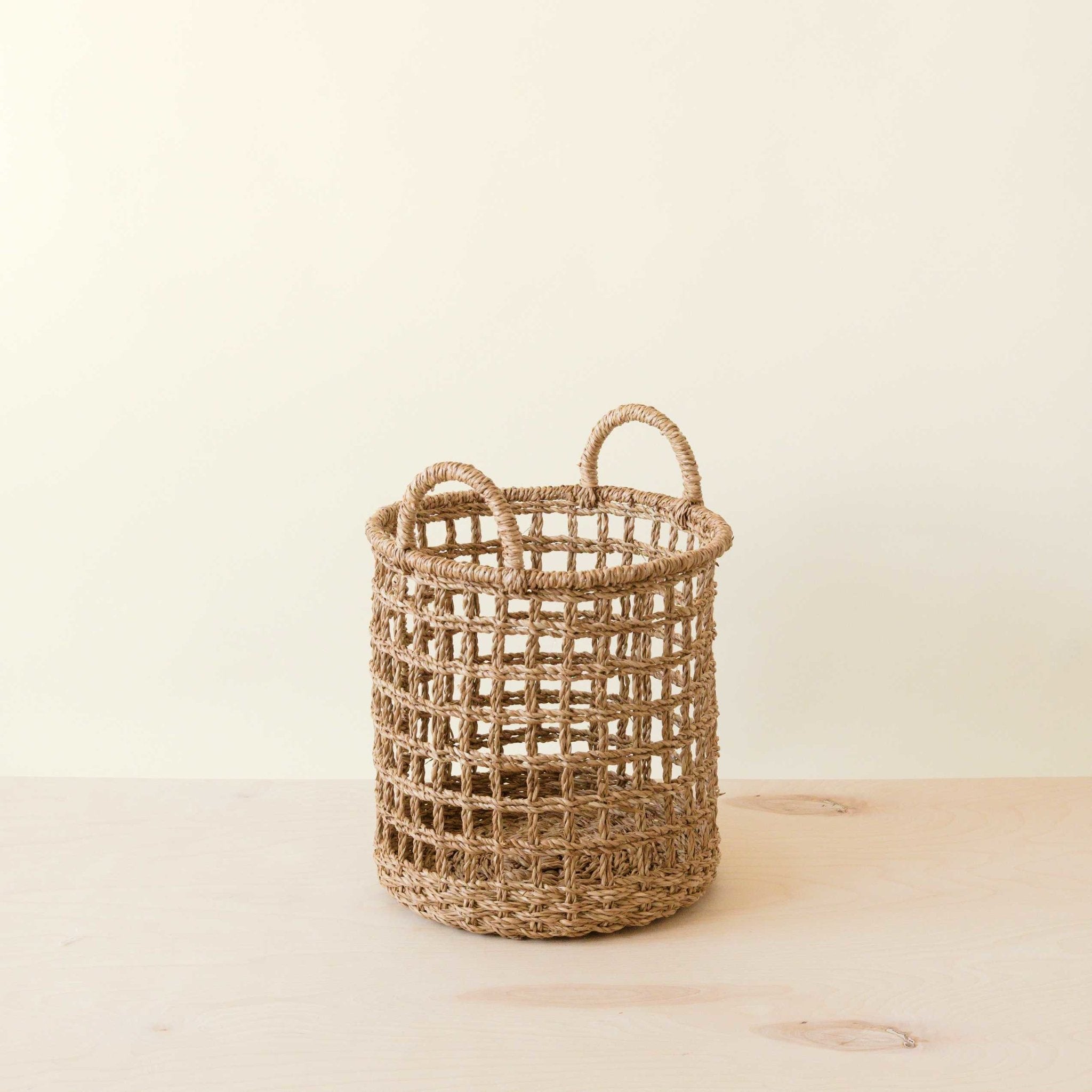 LIKHÂ Open Weave Baskets with Handle, set of 3 - Storage Baskets | LIKHÂ