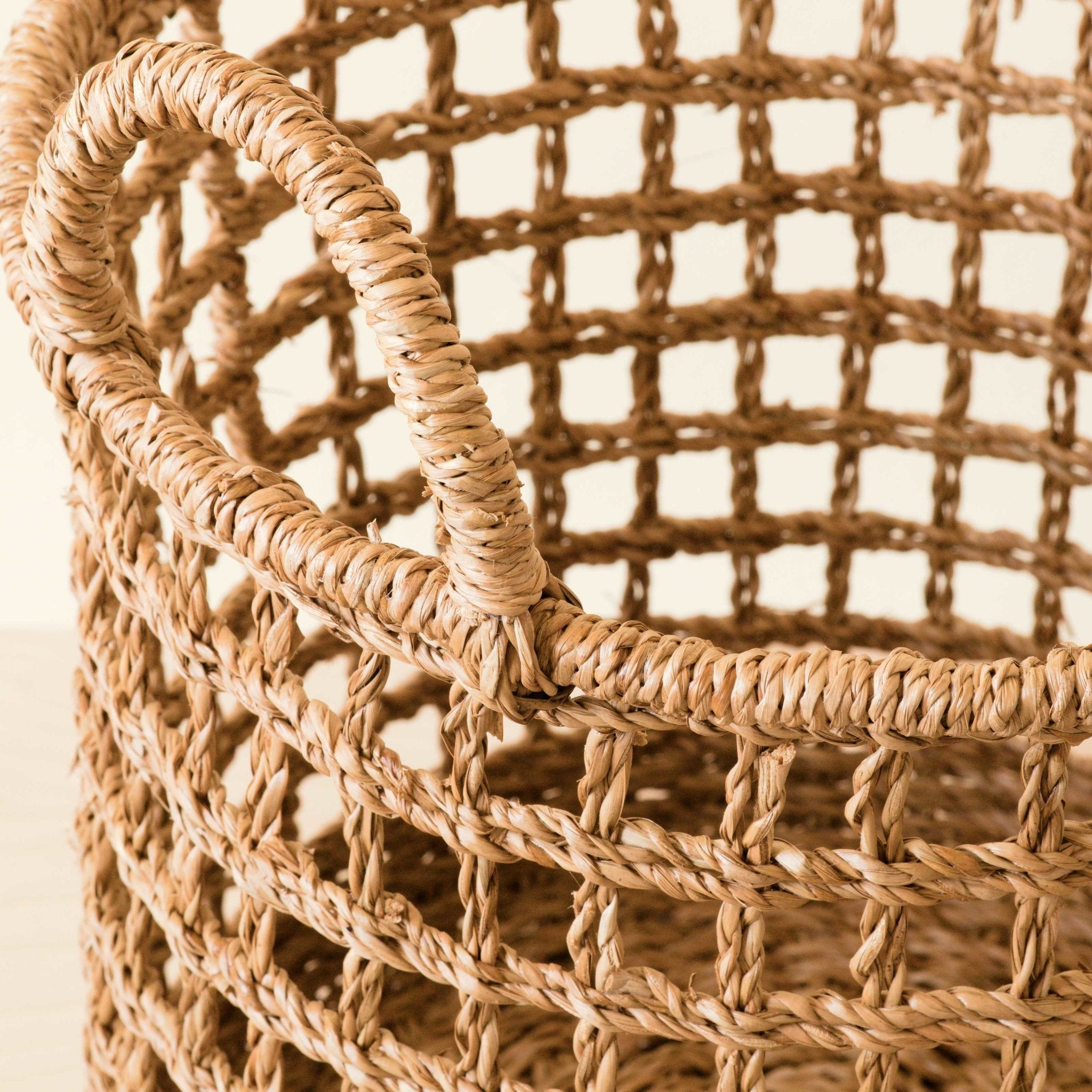 LIKHÂ Open Weave Baskets with Handle, set of 3 - Storage Baskets | LIKHÂ