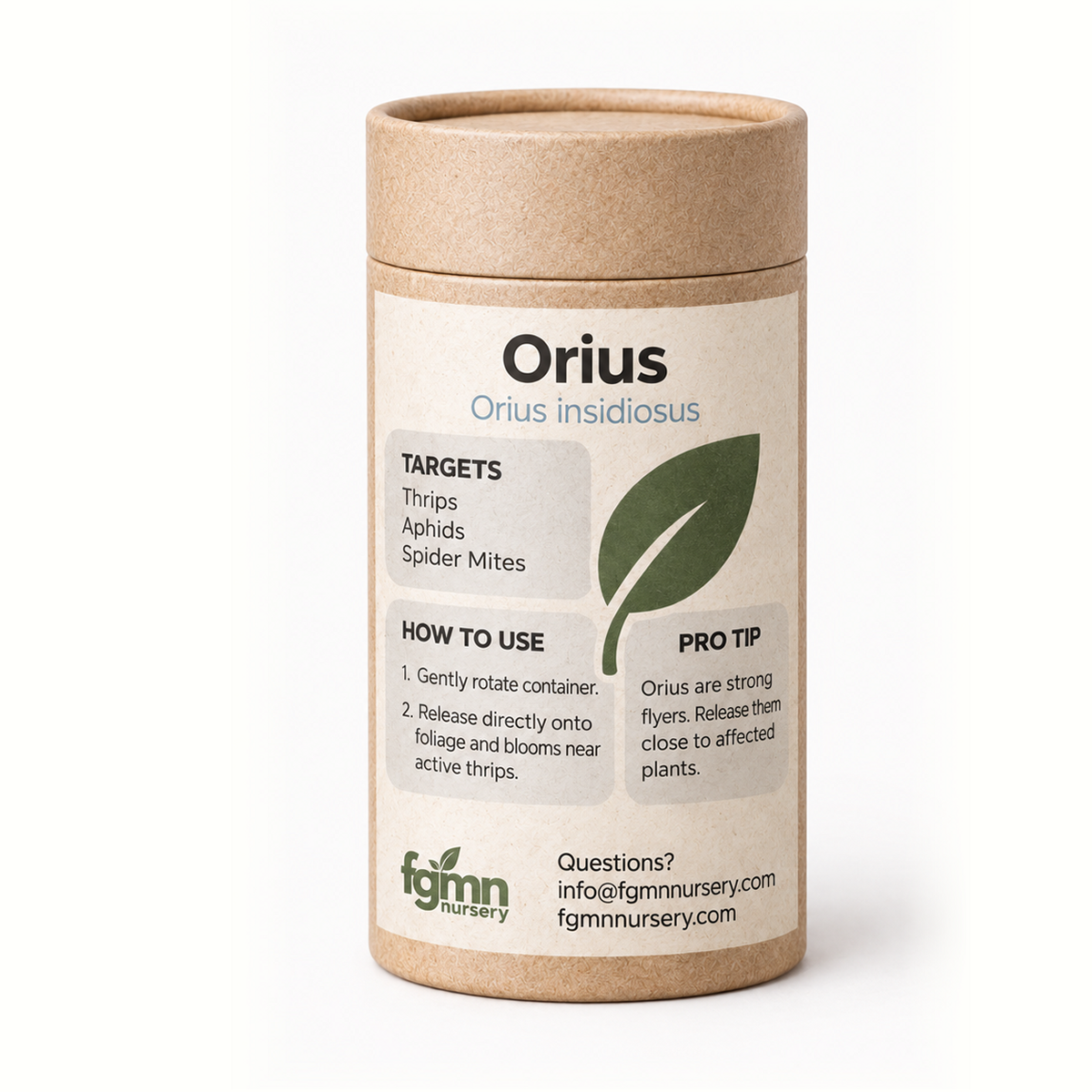 FGMN Nursery Orius Insidiosus X-Large — Up to 150 Plants (2000 Orius) | Heirloom Boulevard