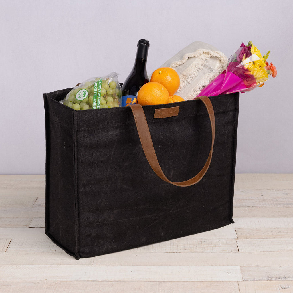 Legacy Market Waxed Canvas Tote with Leatherette Handles