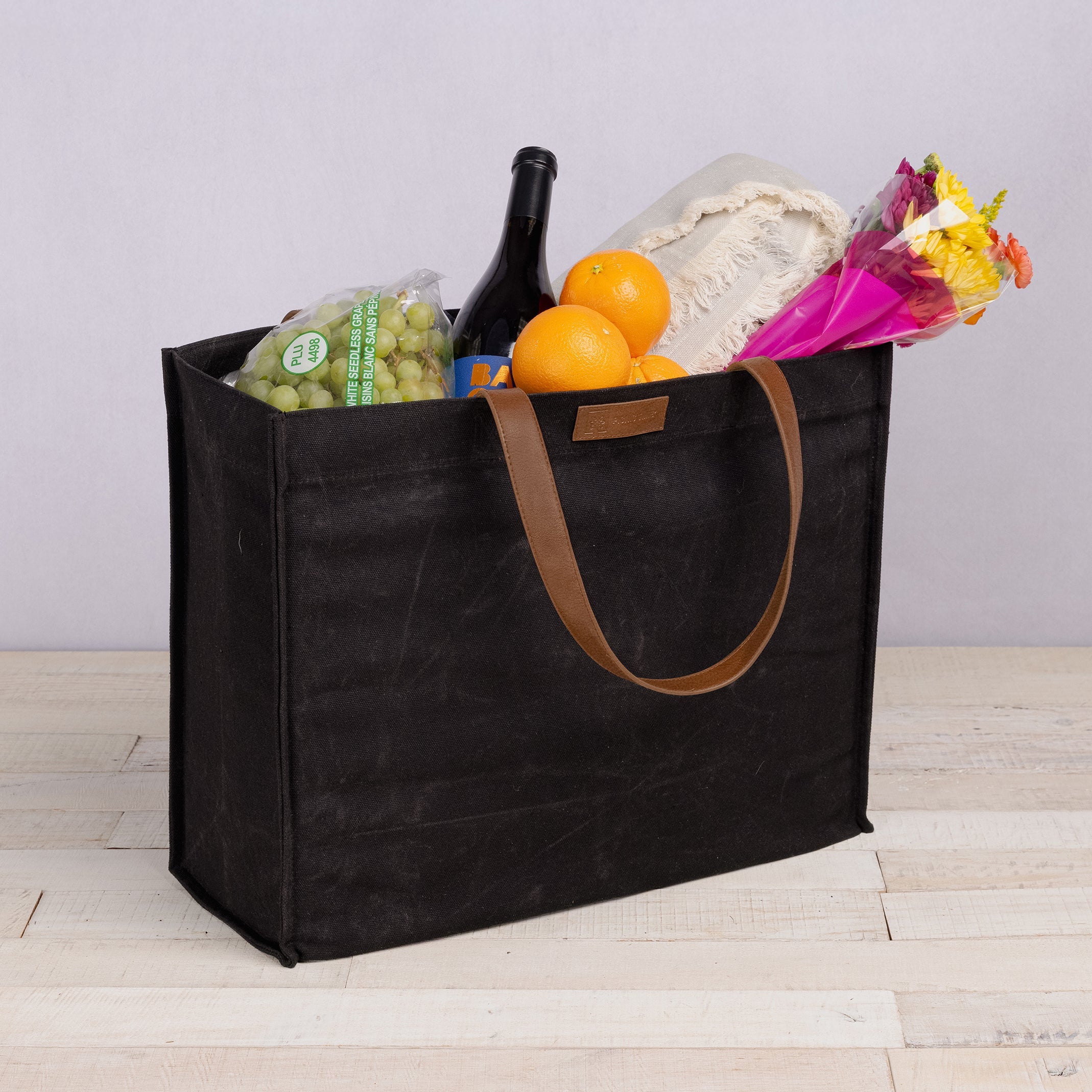 Legacy Market Waxed Canvas Tote with Leatherette Handles