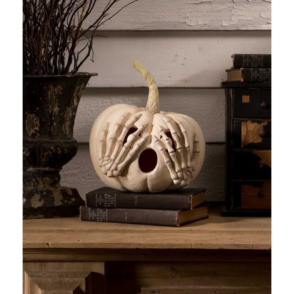 Peek-a-Boo Pumpkin White by Bethany Lowe Designs Quirks! | Heirloom Boulevard