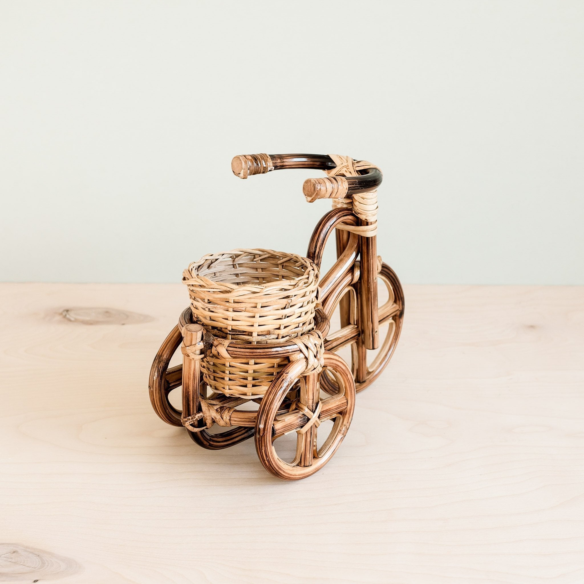 LIKHÂ Bicycle Rattan Planter, large - Handmade Planters | LIKHÂ