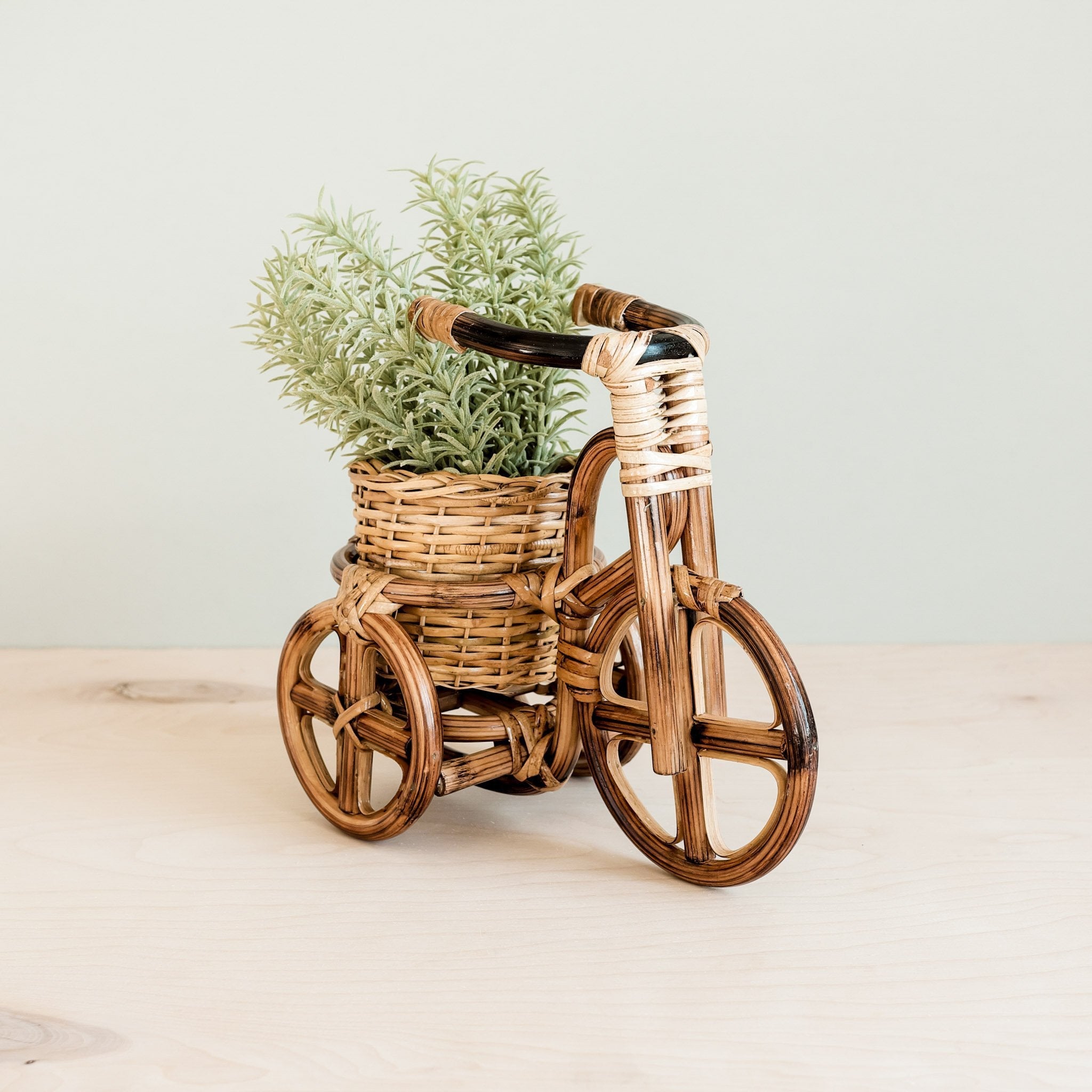 LIKHÂ Bicycle Rattan Planter, large - Handmade Planters | LIKHÂ