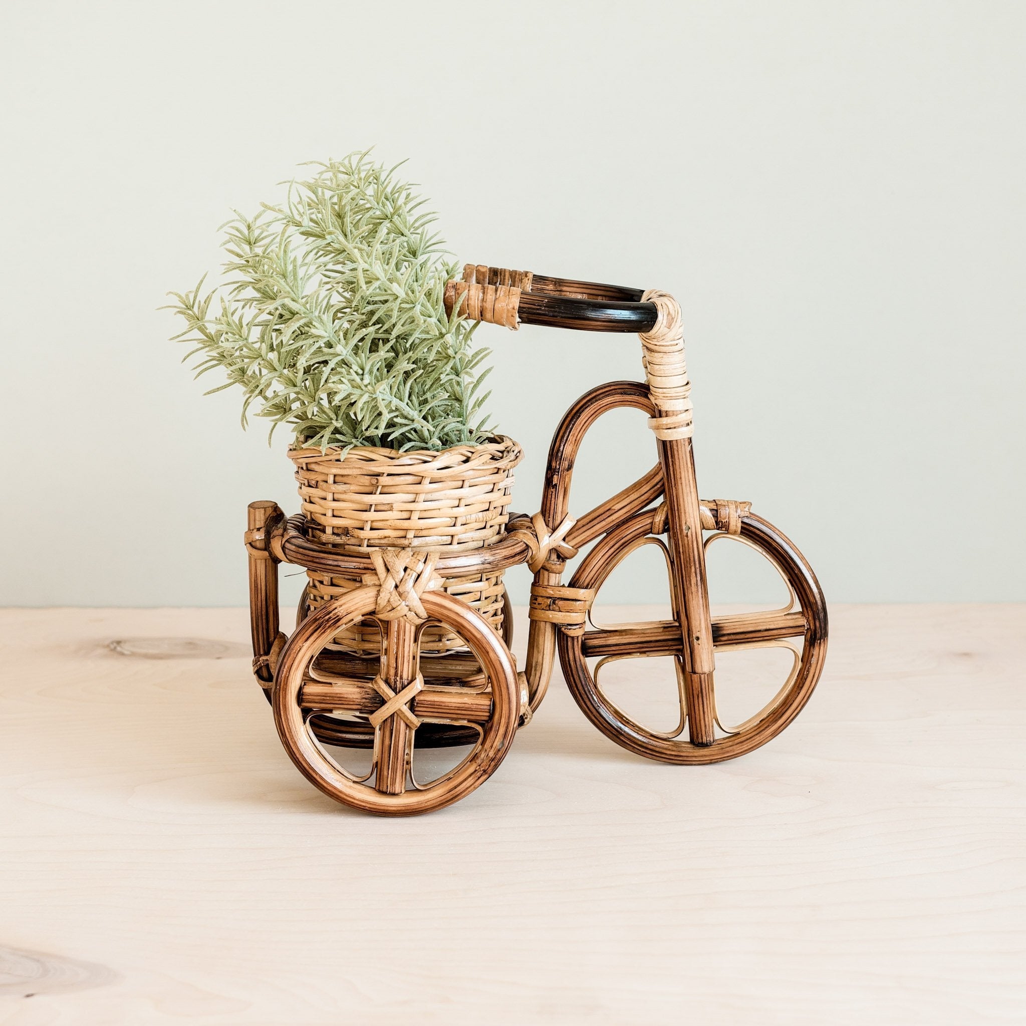 LIKHÂ Bicycle Rattan Planter, large - Handmade Planters | LIKHÂ
