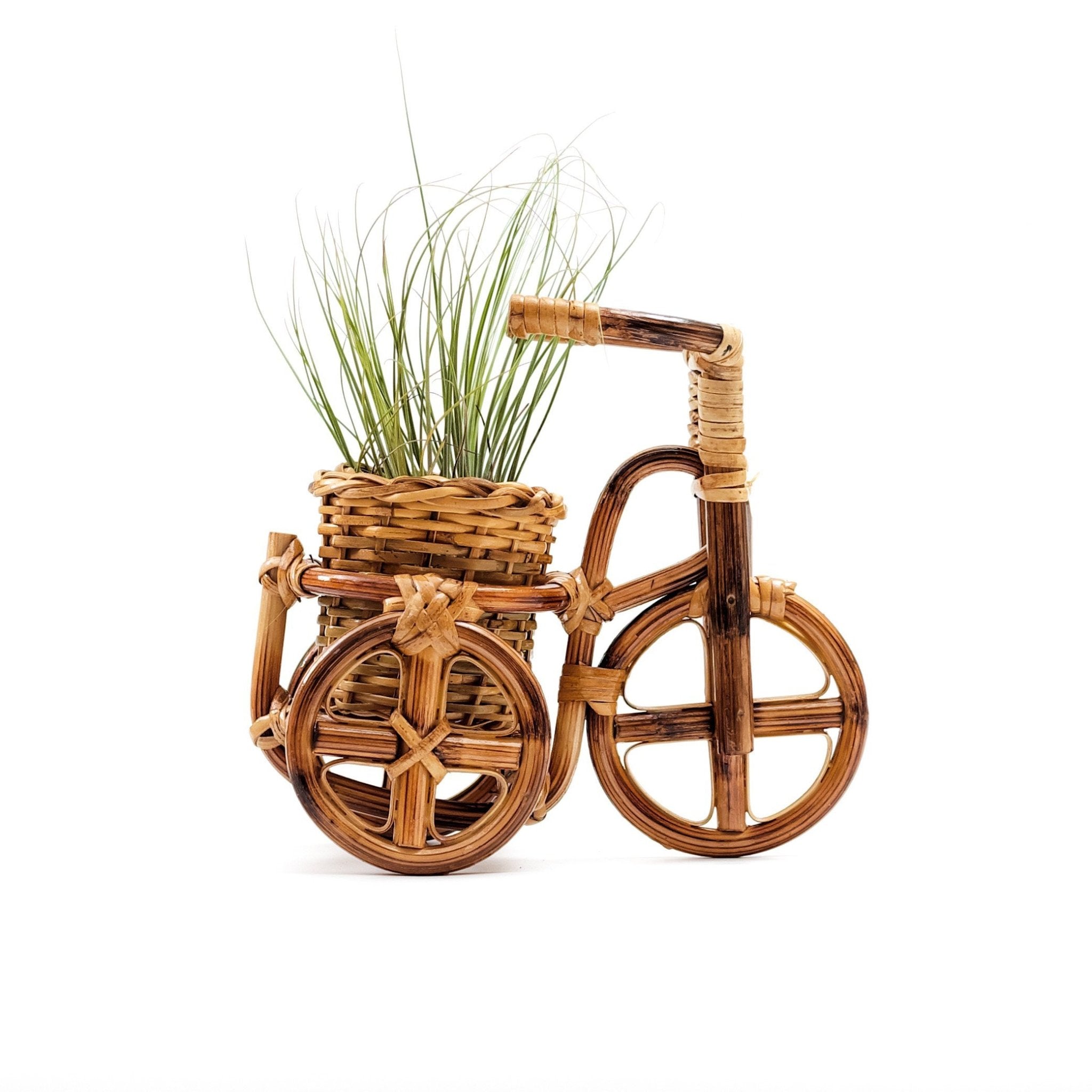 LIKHÂ Bicycle Rattan Planter, medium - Handmade Planters | LIKHÂ