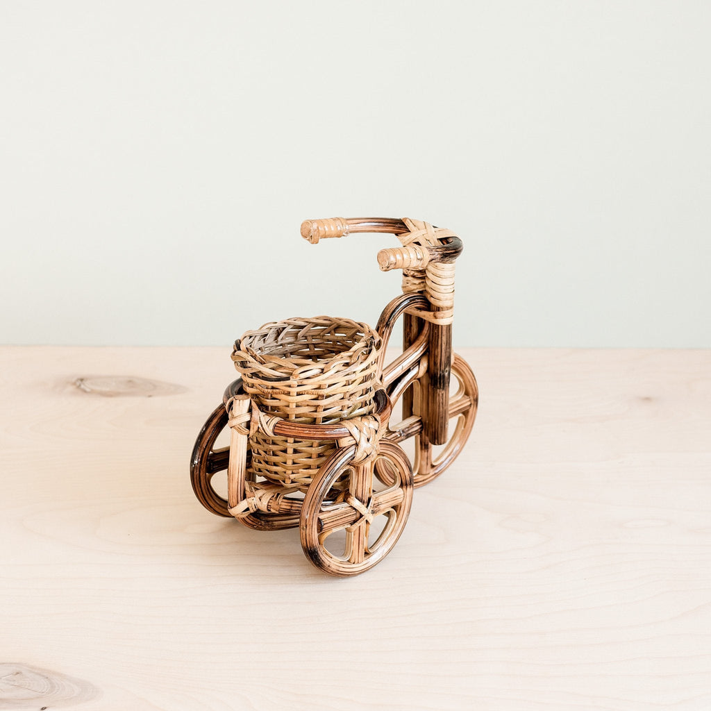 LIKHÂ Bicycle Rattan Planter, medium - Handmade Planters | LIKHÂ