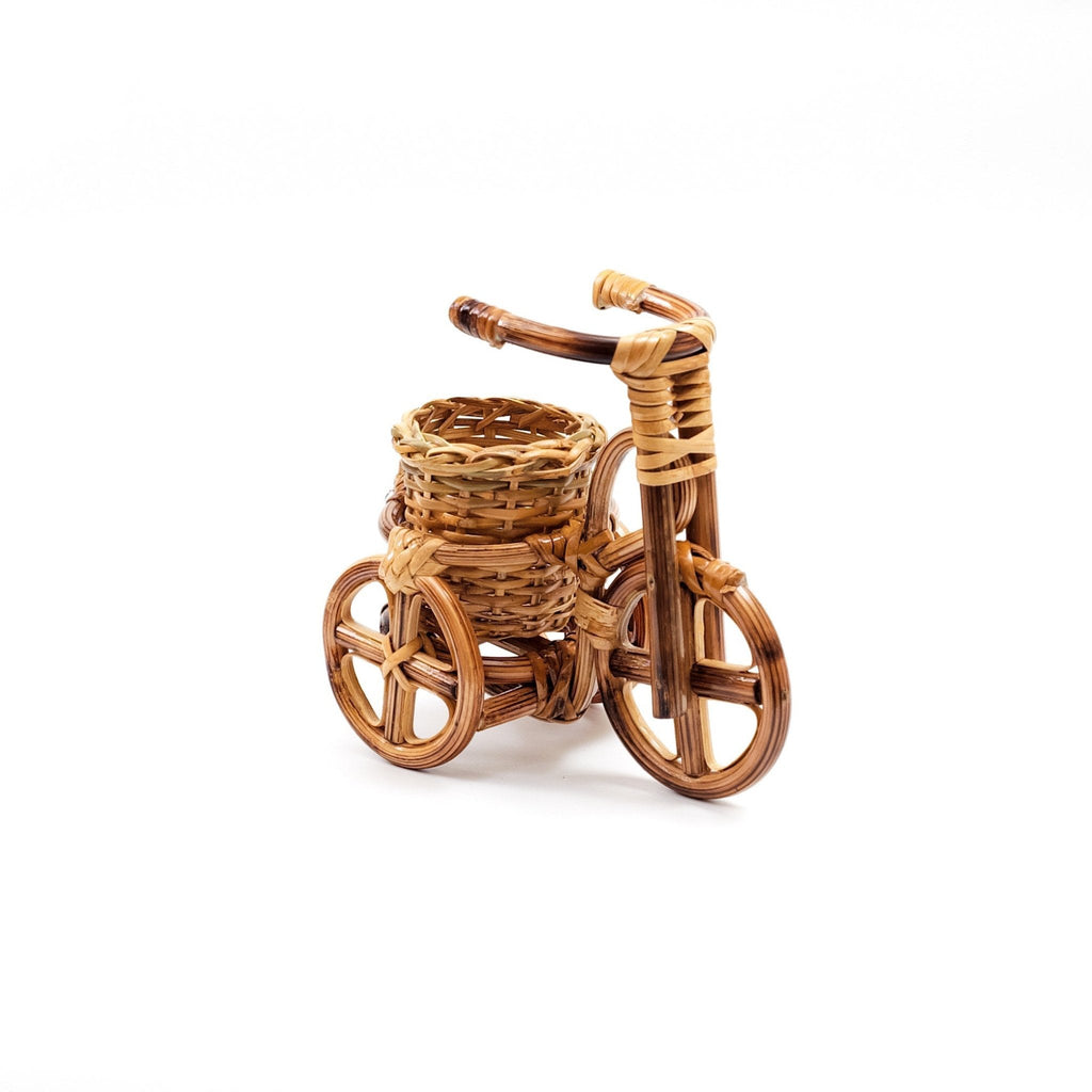 LIKHÂ Bicycle Rattan Planter, small - Handmade Planters | LIKHÂ