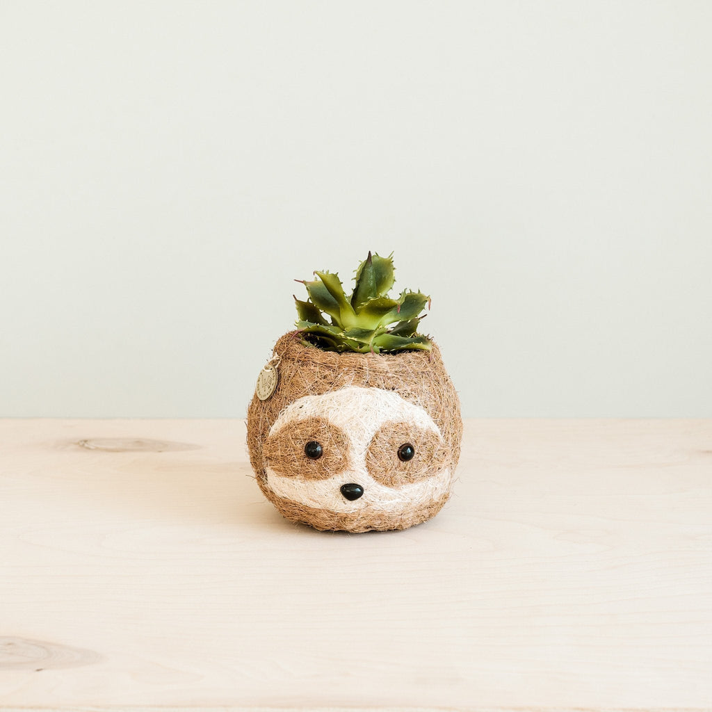 Two-tone Sloth Coco Coir Planter - Handmade Planters | LIKHÂ LIKHÂ | Heirloom Boulevard