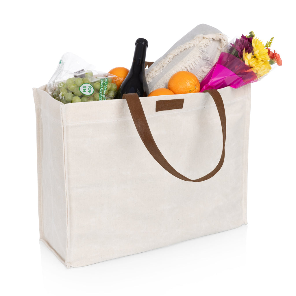 Legacy Market Waxed Canvas Tote with Leatherette Handles