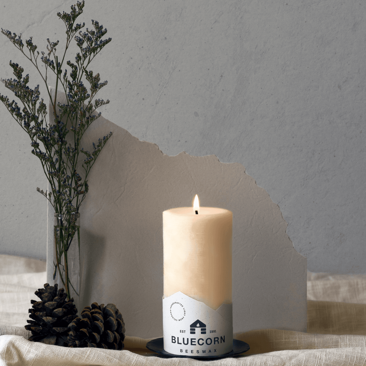 Ivory Pure Beeswax Pillar Candles | Heirloom Boulevard