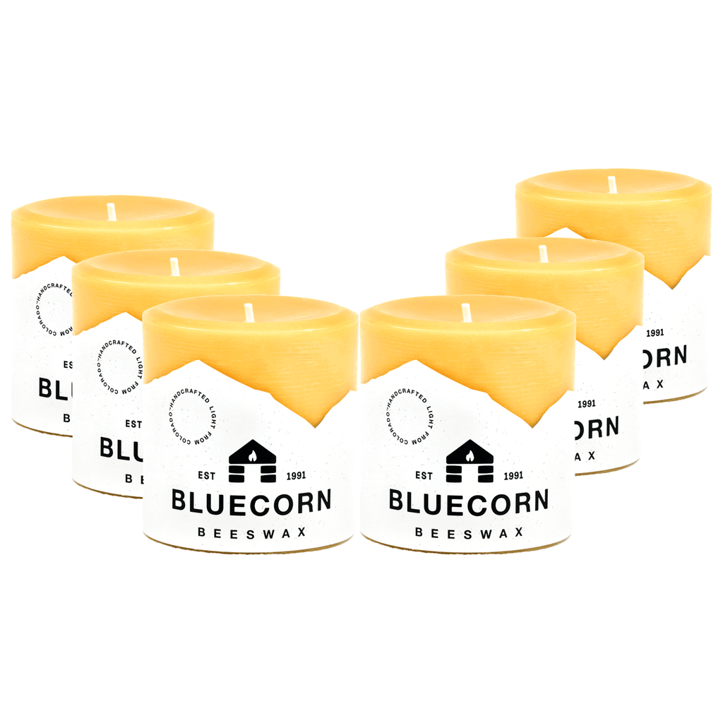 Pure Beeswax Pillar Candles 4" x 4" Bulk 6-Pack (Save 10%) | Heirloom Boulevard