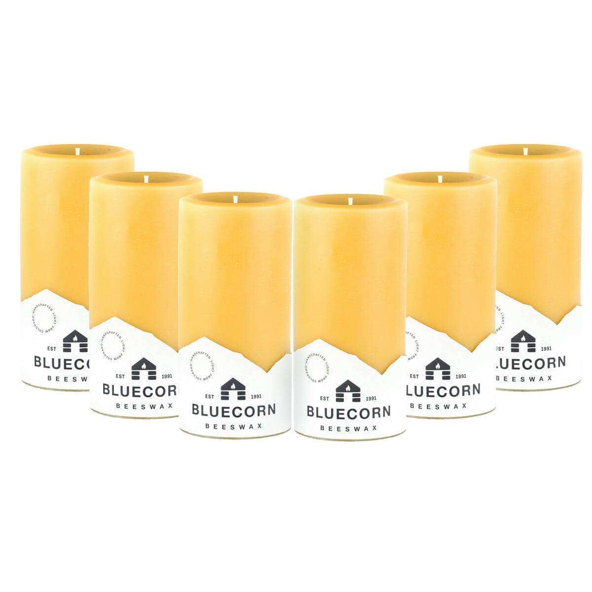 Pure Beeswax Pillar Candles 4" x 8" Bulk 6-Pack (Save 10%) | Heirloom Boulevard