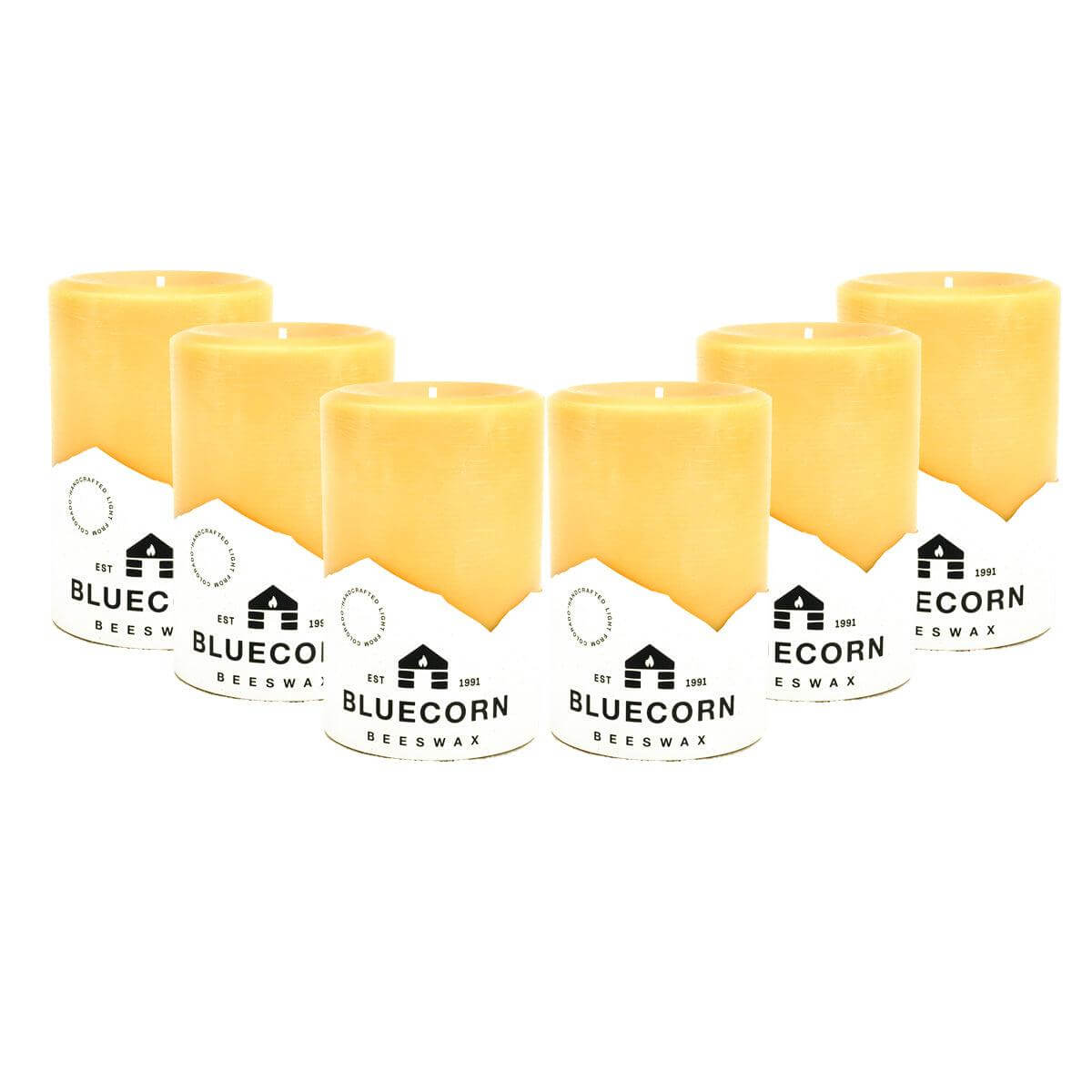 Pure Beeswax Pillar Candles 4" x 6" Bulk 6-Pack (Save 10%) | Heirloom Boulevard