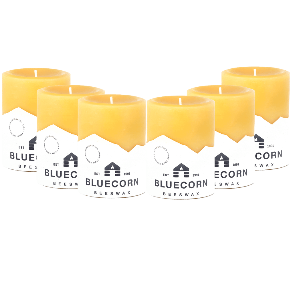 Pure Beeswax Pillar Candles 3" x 4" Bulk 6-Pack (Save 10%) | Heirloom Boulevard