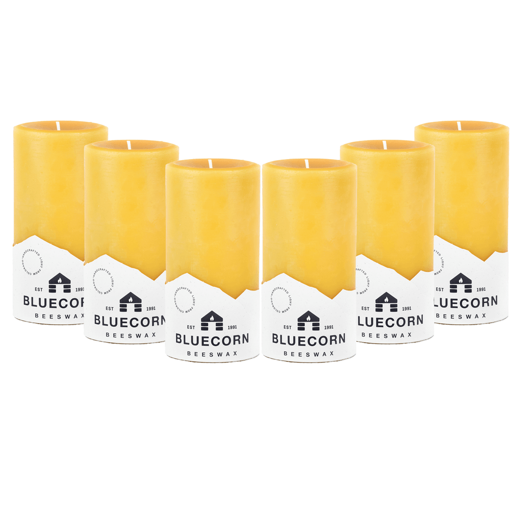 Pure Beeswax Pillar Candles 3" x 6" Bulk 6-Pack (Save 10%) | Heirloom Boulevard